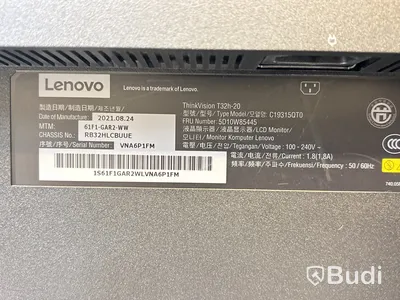 Datorskärm Lenovo ThinkVison T32h-20 32-tum