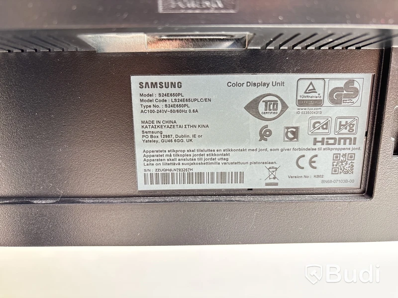2 st. Datorskärmar Samsung S24E450D och S24E650PL inkl. stativ, 24 tum