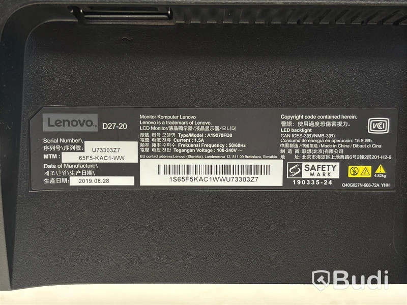 Datorskärm Lenovo D27-20 27-tum