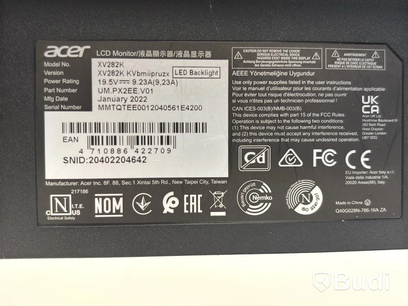 Datorskärm Acer XV282K 28-tum