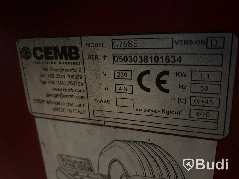 Hjulbalanseringsmaskin CEMB C75
