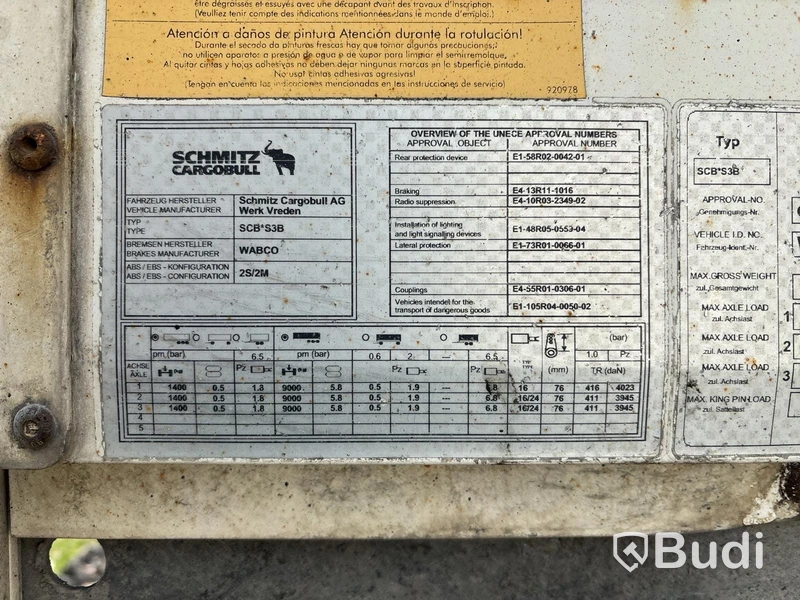 Trailer S5 Schmitz Cargobull Scbs3b -2014 | Reparationsobjekt