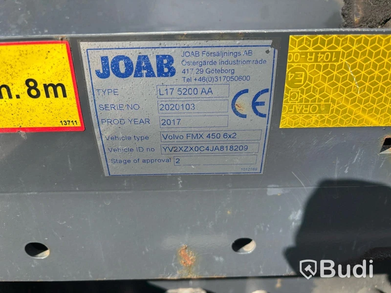 Kranväxlare Volvo FMX 12.8 450 6x2 I-Shift -2017 | HMF | JOAB