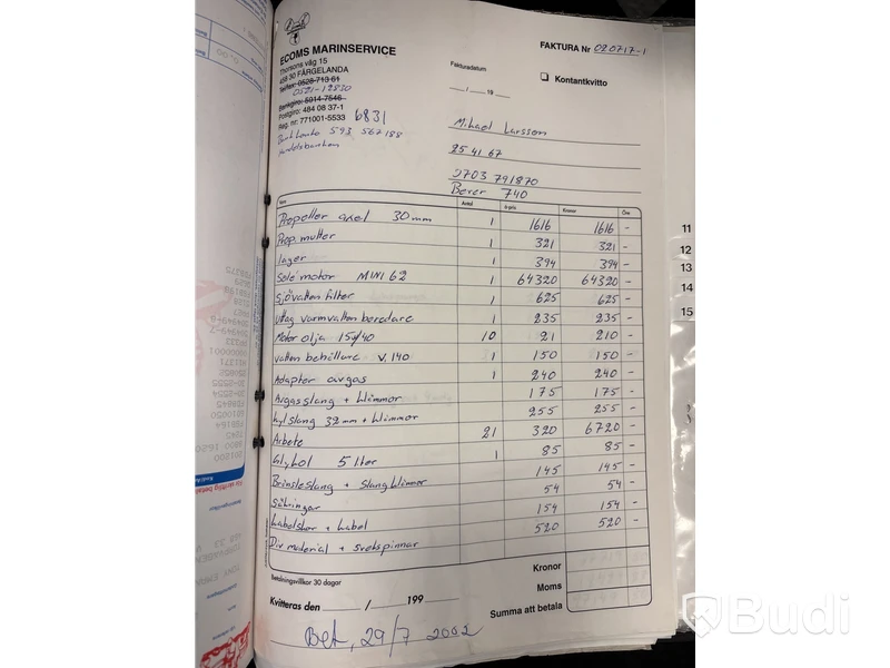 Kabinbåt Bever 740 med "ny" motor och vagn Längd (m): 7,4