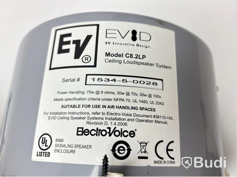 4 st. Högtalare Electro-Voice, EVID C8.2LP inkl. förstärkare Pioneer A-10K