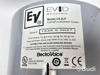 4 st. Högtalare Electro-Voice, EVID C8.2LP inkl. förstärkare Pioneer A-10K