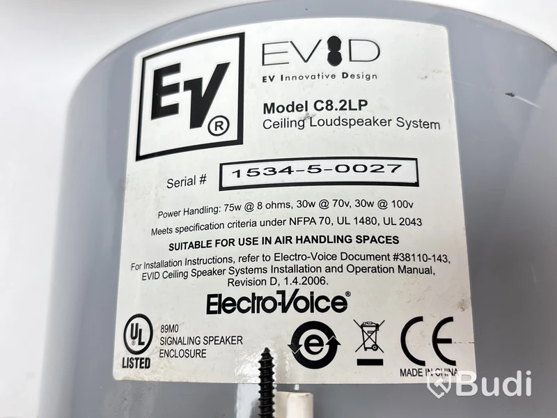4 st. Högtalare Electro-Voice, EVID C8.2LP inkl. förstärkare Pioneer A-10K