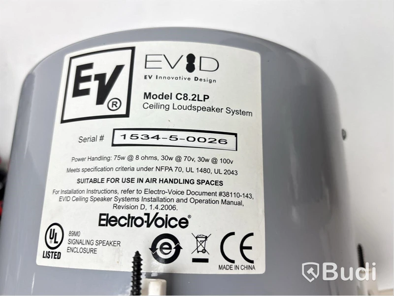 4 st. Högtalare Electro-Voice, EVID C8.2LP inkl. förstärkare Pioneer A-10K