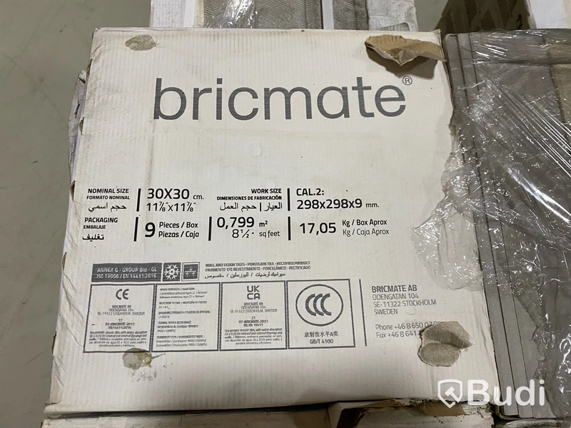 18,37 kvm Kakel Bricmate J33 NORRVANGE LIGHT GREY 30x30 cm, shade J35