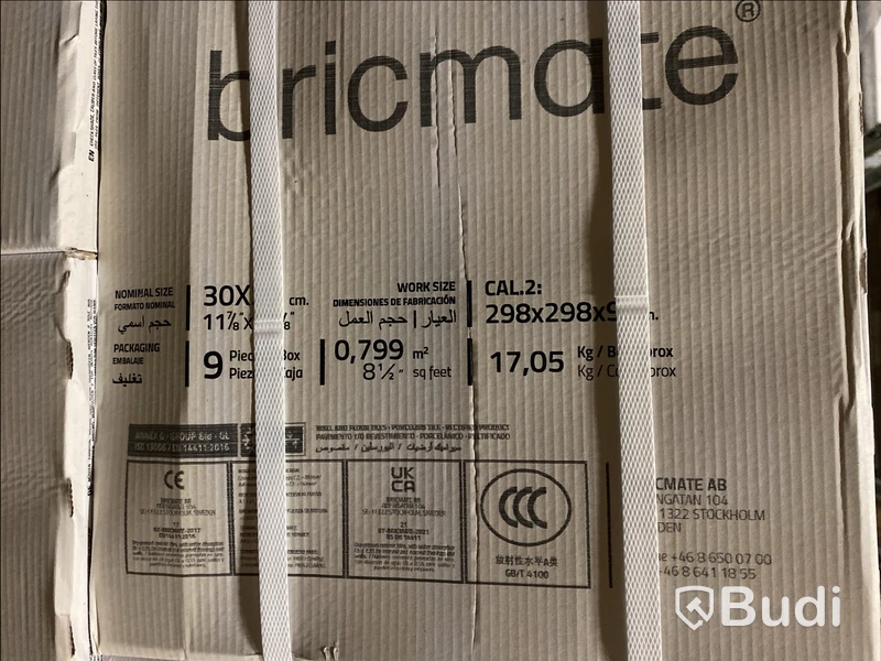 ca 33,55 kvm Kakel Bricmate J33 NORRVANGE LIGHT GREY 30x30 cm, shade J35