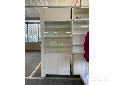 4 st. Vitrinskåp högblank vit/glas