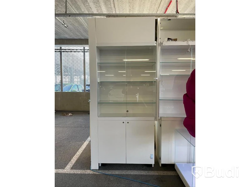 4 st. Vitrinskåp högblank vit/glas