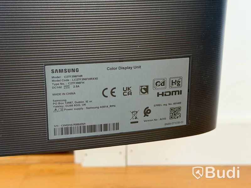 Monitor, Samsung C27F396FHR, 27", curved