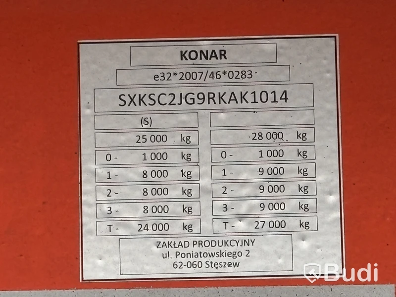 Lastbilssläp Konar JG9 -2024 | Nybesiktigad