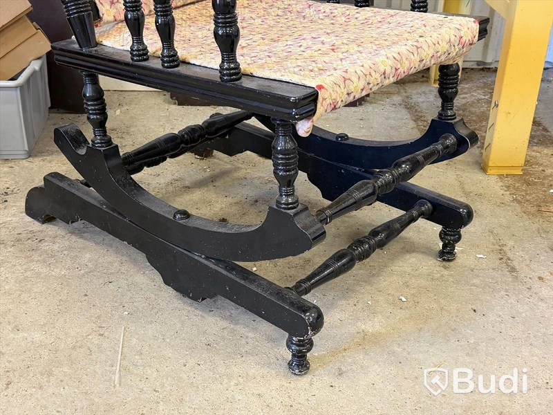 Rocking chair, black-painted, high-back