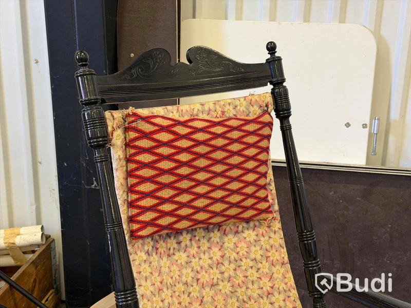 Rocking chair, black-painted, high-back