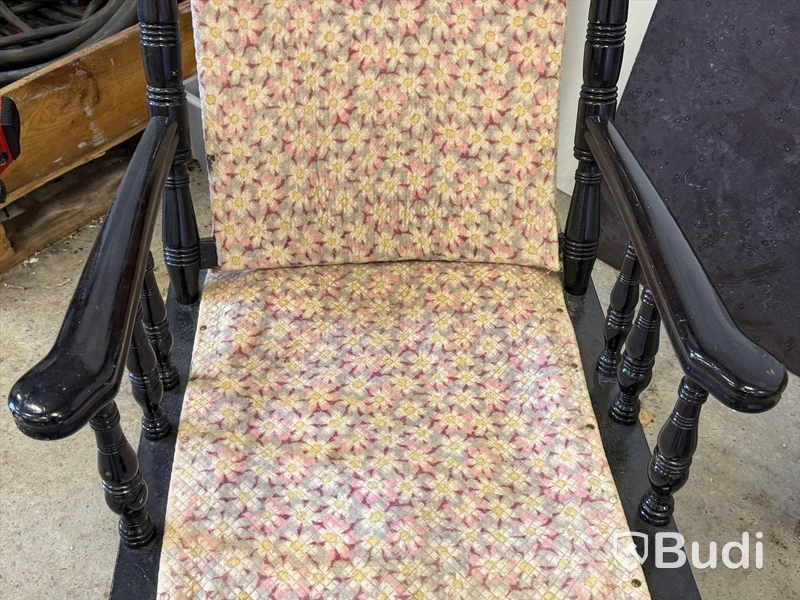 Rocking chair, black-painted, high-back