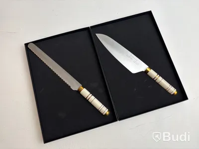 Kockkniv och brödkniv Bon Centuri, Oyster white