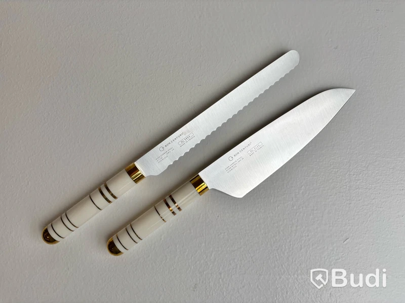 Kockkniv och brödkniv Bon Centuri, Oyster white.