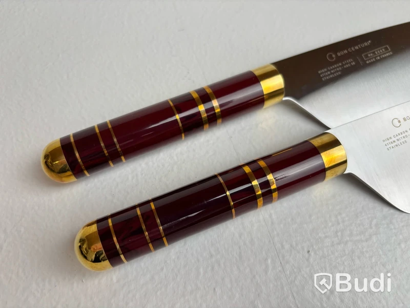 2 st. Kockkniv Bon Centuri Chefs Knife, 20 cm, Bordeaux red.