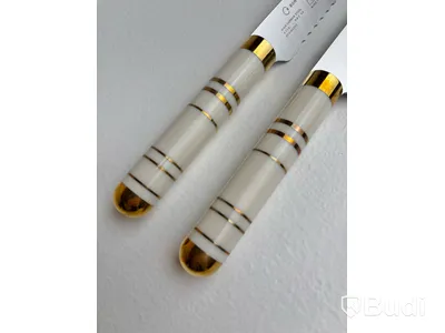 Kockkniv och brödkniv Bon Centuri, Oyster white.