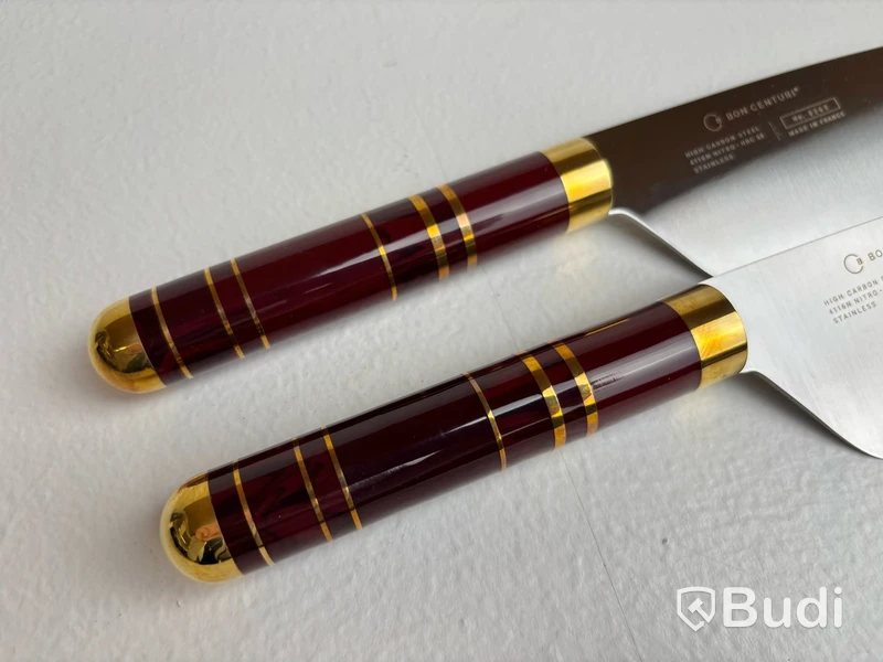 2 st. Kockkniv Bon Centuri Chefs Knife, 20 cm, Bordeaux red.