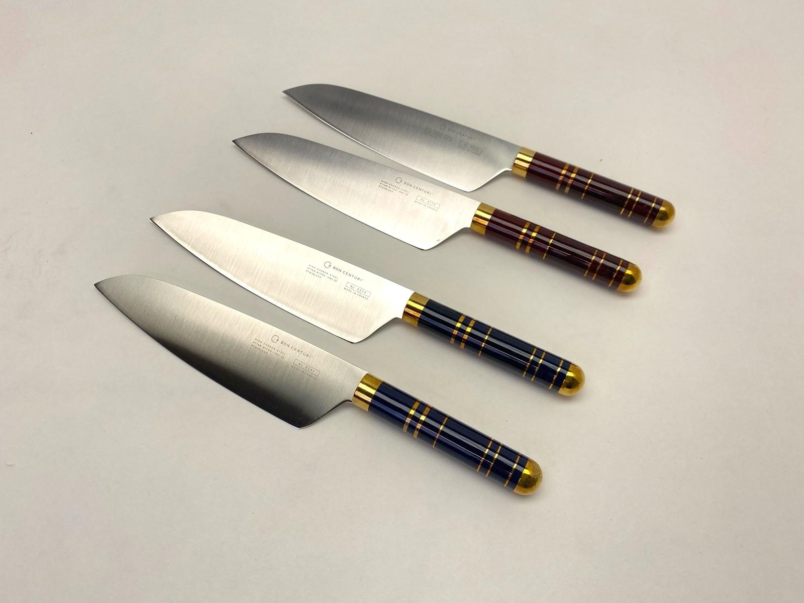 4 st. Kockkniv Bon Centuri Chefs Knife, 20 cm - 2 st. Marine blue och 2 st. Bordeaux red