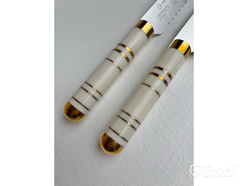 Kockkniv och brödkniv Bon Centuri, Oyster white
