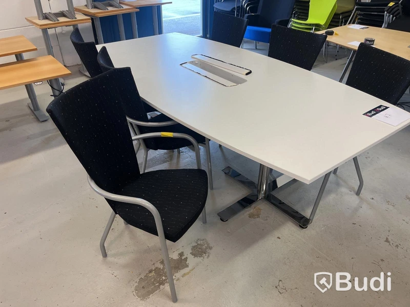 Konferensbord med stolar – 240x120 cm