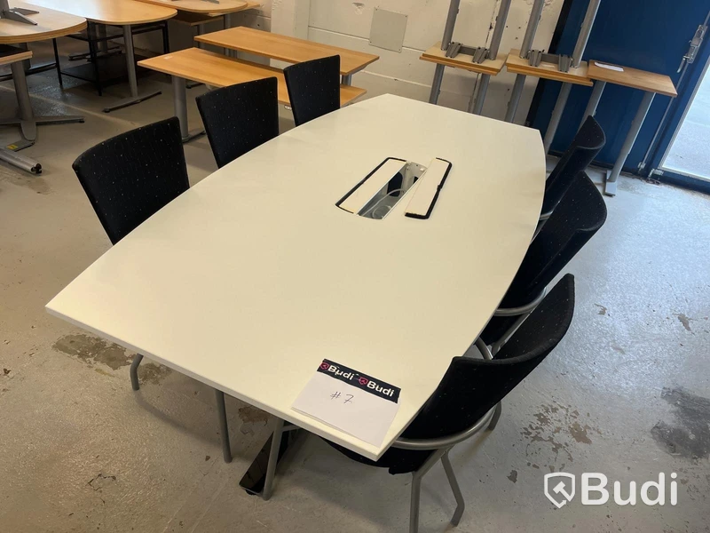 Konferensbord med stolar – 240x120 cm