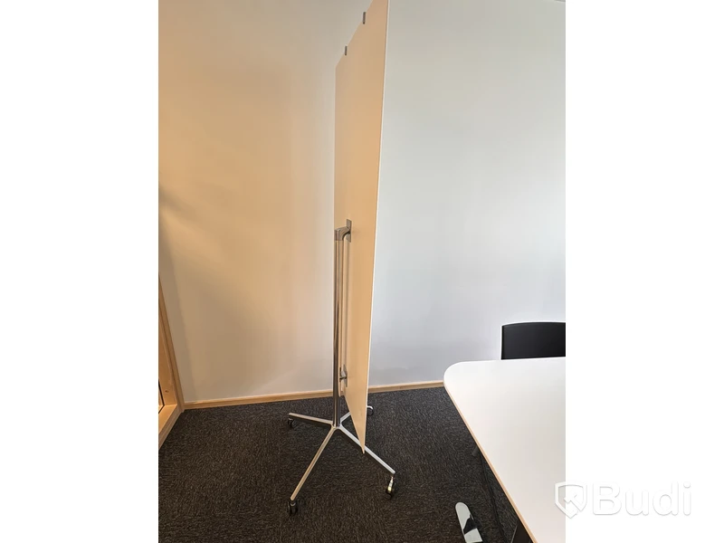 Mobile whiteboard on wheels