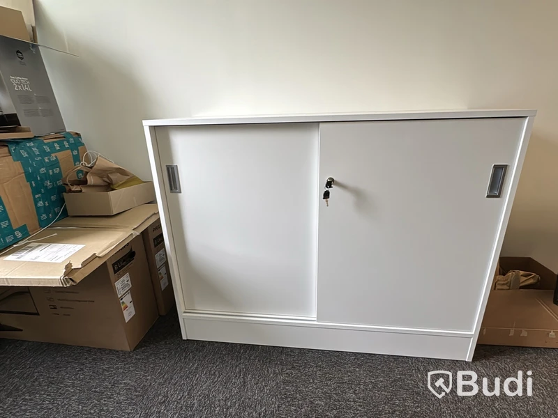 Office storage cabinet with sliding doors