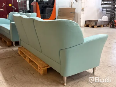 Designsoffa 3-sits, Brunstad (ljusblå)