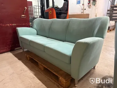 Designsoffa 3-sits, Brunstad (ljusblå)