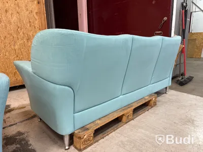 Designsoffa 3-sits, Brunstad (ljusblå)