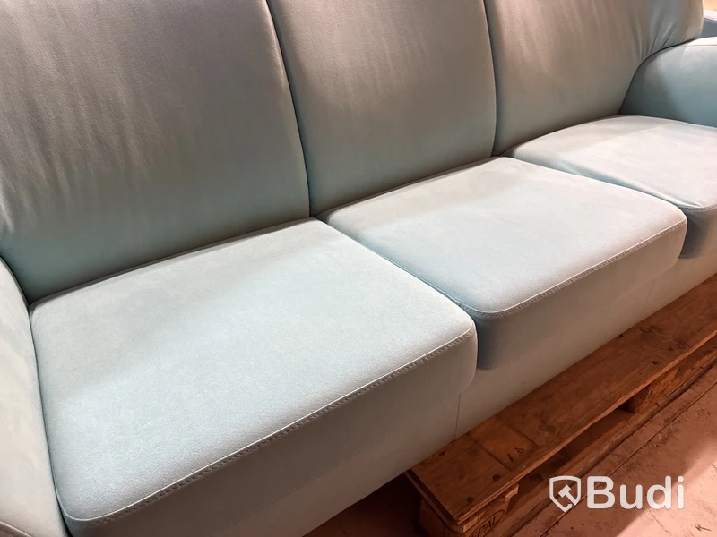 Designsoffa 3-sits, Brunstad (ljusblå)