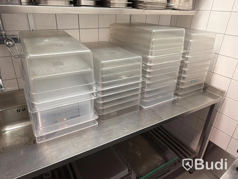Sortiment plastkantiner 1/1, ca 25 st