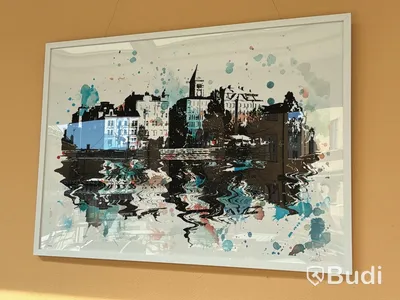 5 st tavlor, Norrköpingsmotiv, 100x70 cm / 150x110 cm