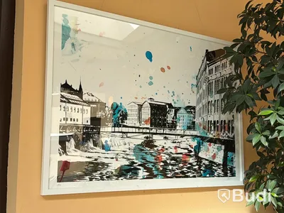 5 st tavlor, Norrköpingsmotiv, 100x70 cm / 150x110 cm