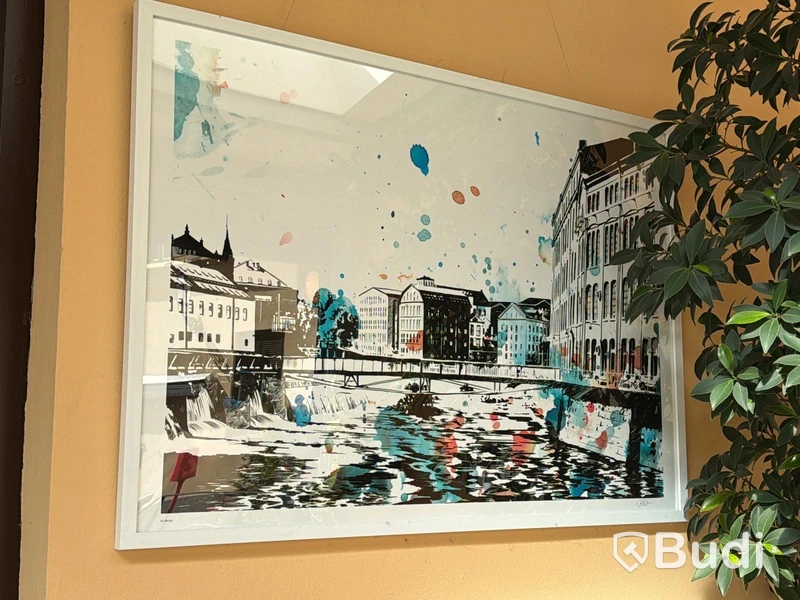5 st tavlor, Norrköpingsmotiv, 100x70 cm / 150x110 cm