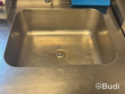 Rostfri arbetsbänk med ho, hörnmodell