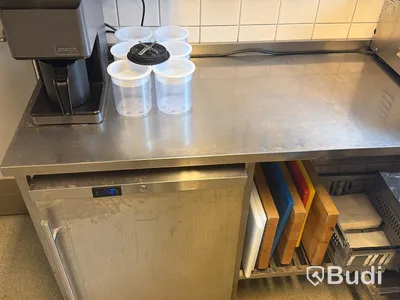 Rostfri arbetsbänk med ho, hörnmodell