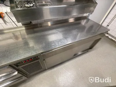 Rostfri kylbänk samt skåp med separat kylränna