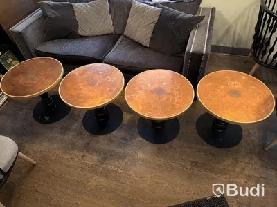 4 st loungebord, ∅ 60 cm, höjd 52 cm