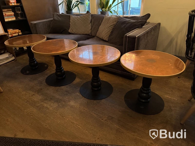 4 st loungebord, ∅ 60 cm, höjd 52 cm