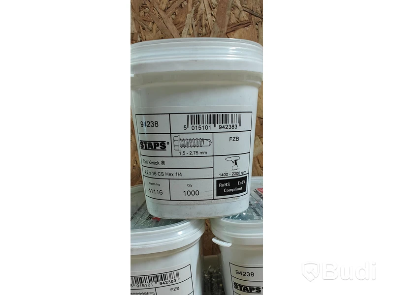 6 st förp, borrskruv, Staps, 4,2x16mm, 1000-pack