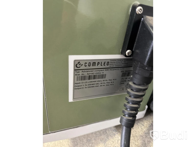Wallbox Compleo Advanced Compact WM HC2, including distribution box with residual current device and fuses.