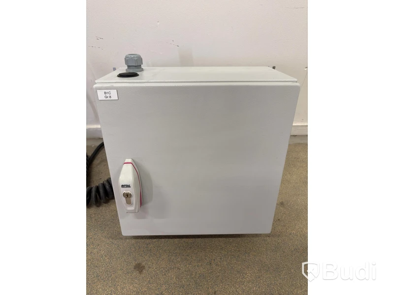 Wallbox Compleo Advanced Compact WM HC2, including distribution box with RCD and fuses.