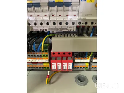 Wallbox Compleo Advanced Compact WM HC2, including distribution box with RCD and fuses.