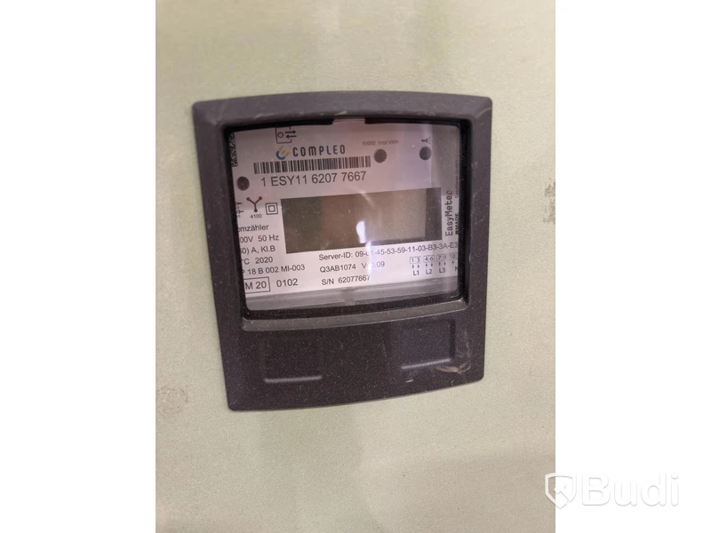 Wallbox Compleo Advanced Compact WM HC2, including distribution box with RCD and fuses.